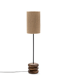 Торшер Kor из джута и акации в темной отделке