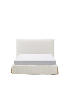 Кровать Jaira из белого шенилла со съемным чехлом для матраса 150x190 см