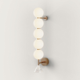 Настенный светильник Soko L черный металл/черный мрамор