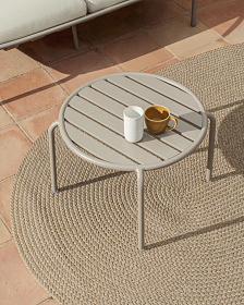 Уличный журнальный столик Joncols из алюминия с бежевой отделкой Ø 60 см