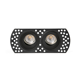 Встраиваемый регулируемый светильник без рамки черный FLIC 2xGU10 MR11