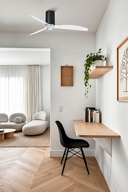 Потолочный вентилятор Mini Tube Fan LED мат. черный/прозрачный 128 см