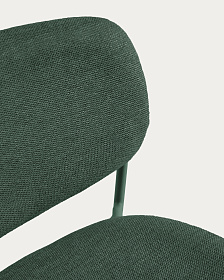 Полубарный стул Meli из зеленой синели с металлическими ножками, 65 см