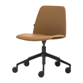 Мягкий стул Unnia с 5-звездочным алюминиевым поворотным основанием, на колесиках+газлифт