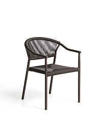 Уличный стул Livadia из коричневого алюминия и веревки