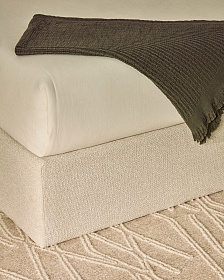 Основание кровати Nelzi из шенилла цвета экрю для матраса 160 x 200 см