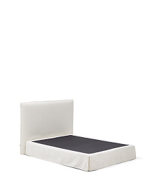 Кровать Jaira из белого шенилла со съемным чехлом для матраса 150x190 см