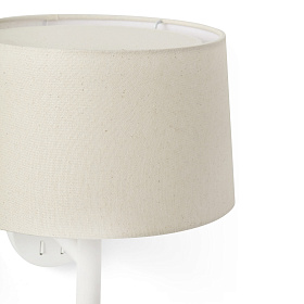 Настенный светильник Windsor белый/Leinen с ридером 1xE27