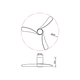 9049 Люстра-вентилятор NEMO S