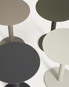 Уличный столик Asinara из бежевого алюминия, диаметр 40 см