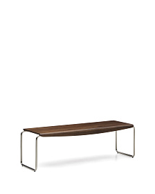 Скамья Tarsel из 100% орехового шпона с конструкцией из матовой стали