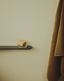 Комплект из 2 полок Arely из МДФ с зеленым лаковым покрытием, 35 см/55 см