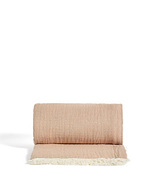 Плед Nafine из хлопкового муслина с двухцветной бахромой 130 x 170 см