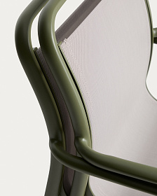 Уличный стул Luri из алюминия зеленого цвета и бежевого текстиля