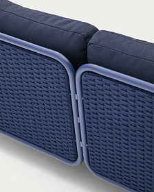 Уличный 3-местный диван Sedalis из алюминия и синей веревки 210 см