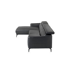 Угловой диван 5359-L /6040 черный кожаный