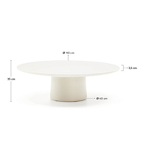 Журнальный столик Albanella из цемента с глянцевой белой отделкой Ø110 см