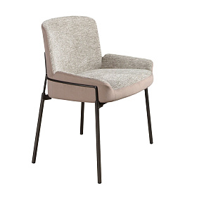 Стул 4171 из серой ткани и коричневого бархата