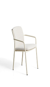 Уличный стул Linosa из бежевого алюминия с бежевой подушкой