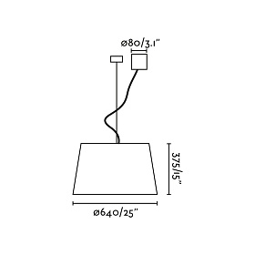 Подвесной светильник WINDSOR COLGANTE DESPLAZADO черный/бежевый абажур 3xE27
