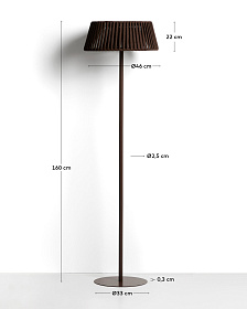 Уличный торшер Aldet на солнечных батареях коричневый, диаметр 46 см