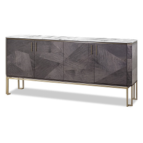 Буфет Bond Credenza из дерева мраморная столешница 240x50x100 