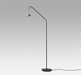 Торшер Absidiola p Arco Mini RAL 9005 с плафоном из терракоты