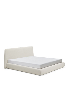 Кровать Martina со съемным чехлом из шенилла цвета экрю 180 x 200