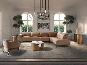 Журнальный столик 2162 с керамической столешницей и стальным основанием бронзового цвета Ø80