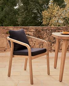 Malaret Стул из массива эвкалипта и черного шнура