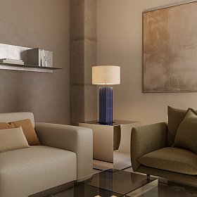 Настольная лампа Pire NAC 140/3 S хром с абажуром 801021/41