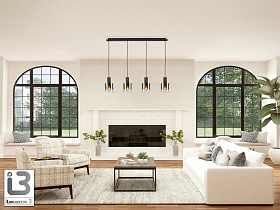 Люстра Venize 4L черный/дымчатый