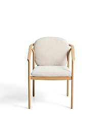 Уличный стул Sirte из алюминия с отделкой под дерево и веревкой цвета экрю