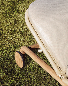 Двойной шезлонг Alipa из массива акации и веревки цвета экрю