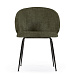 Стул Minna из зеленого бархата на стальных ножках с черной отделкой