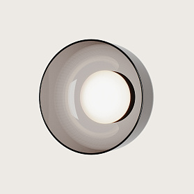 Настенный светильник Ipon черный металл, серый плафон