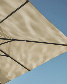 Бежевый консольный зонт Noli с зеленой алюминиевой конструкцией, 300 x 300 см