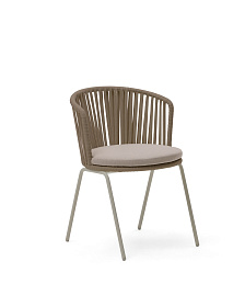 Уличный стул Saconca из бежевой веревки и стали