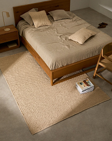 Ковер Mascarell из хлопка и полиэстера белого цвета 160 x 230 см