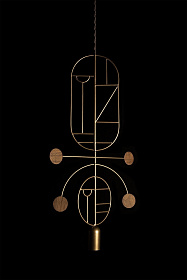 Подвесной светильник Wooden Dots WDS08 Gold/walnut