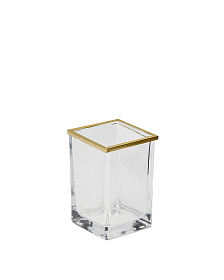 Soanet Держатель для зубных щеток из стекла и металла золотистый