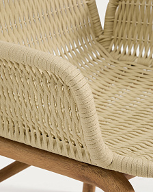 Уличный стул Alipa из акации и веревки цвета экрю