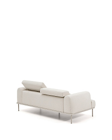 2-местный диван Aurum из шенилла цвета экрю и бежевого металла 210 см