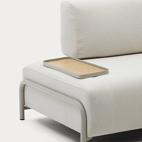 Compo Небольшой поднос из дубового шпона с натуральной отделкой и серого металла