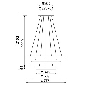 9428 Люстра подвесная FLATS