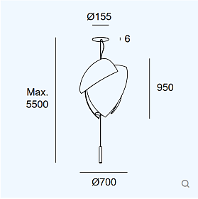 Подвесной светильник Voiles Big Recessed 00-7689-21-14