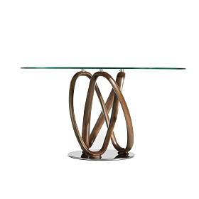 Круглый обеденный стеклянный стол DT801 /1021 Ø130