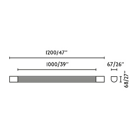 Бра KIVA 1200 черный LED 18W 2700K