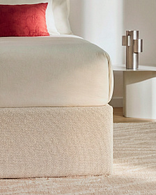 Основание кровати Nelzi из шенилла цвета экрю для матраса 150 x 200 см