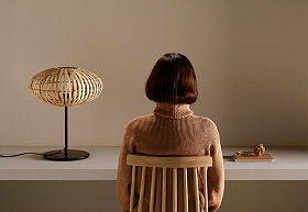 Настольная лампа Chateau  абажур из натурального бамбука 1143
